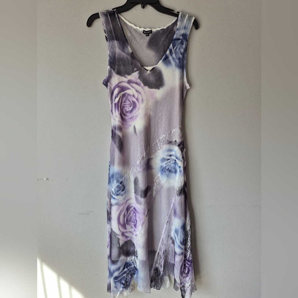 Komarov Floral Gray Midi Dress